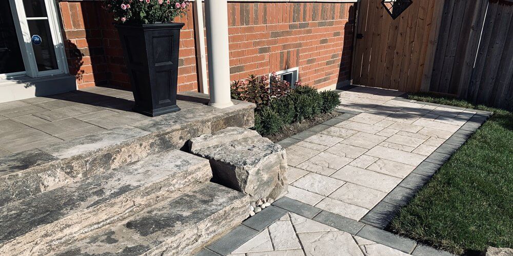 Permacon Stone Steps Installation Whitby